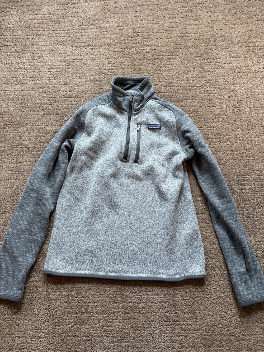 Patagonia Gray Two-Tone Quarter-Zip Fleece Pullover